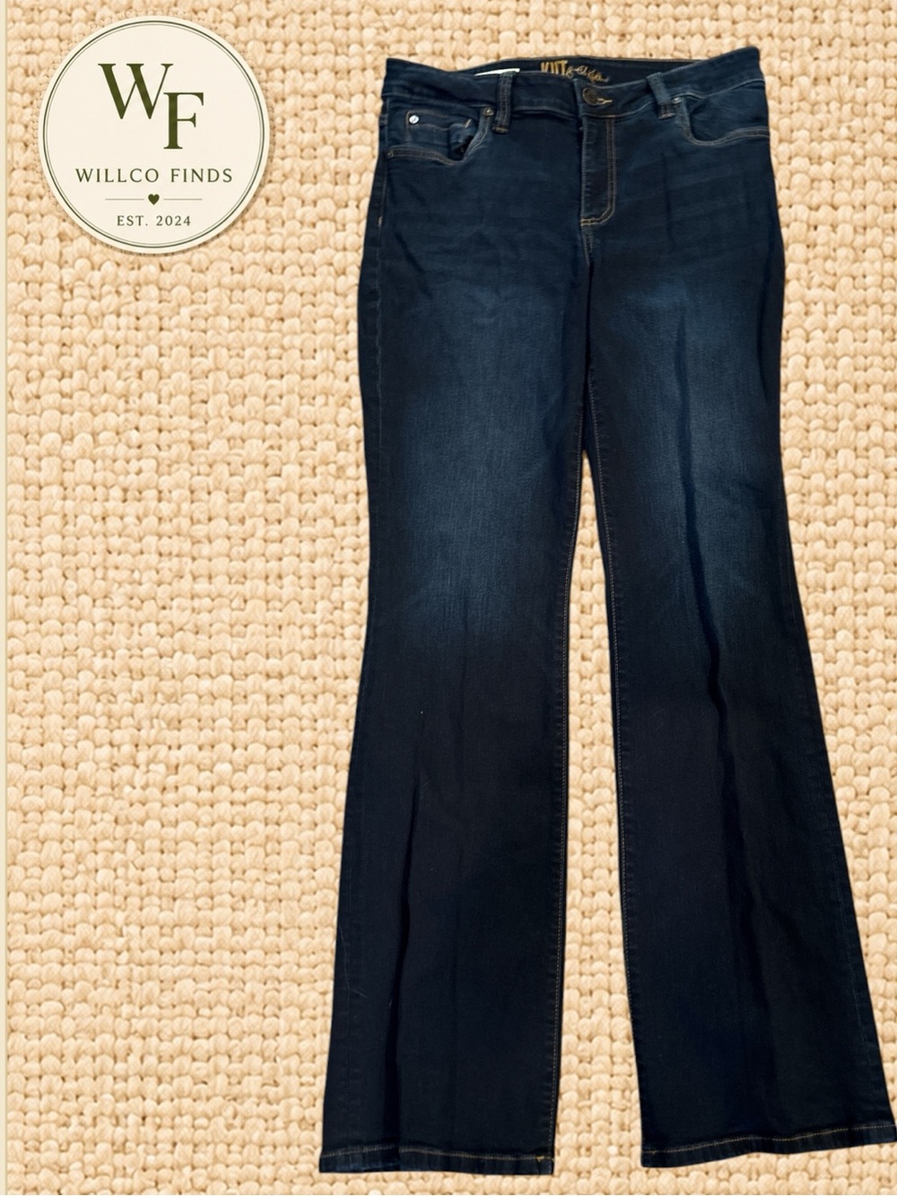 KUT from the Kloth Nicole Bootcut Jeans Size 10 Dark Wash Stretch Denim Women
